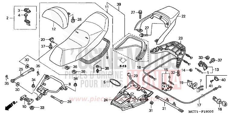 SEAT for Silver Wing FORCE SILVER METALLIC (NH411) from 2003